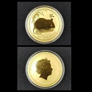 Auction 104 - Perth Mint 2008 Lunar Mouse Gold Coin - 1oz (Series 2)