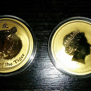 Perthmint 1oz Lunar Tiger 2010 Gold Coin