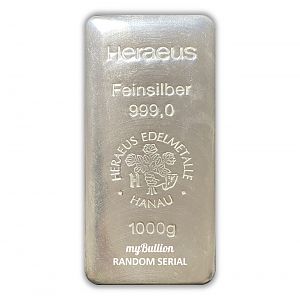 Heraeus 1000g Silver Bar