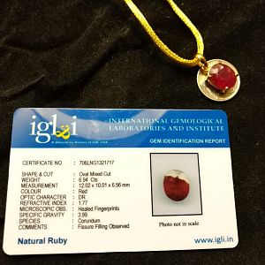 Ruby solitaire Pendents 18k gold