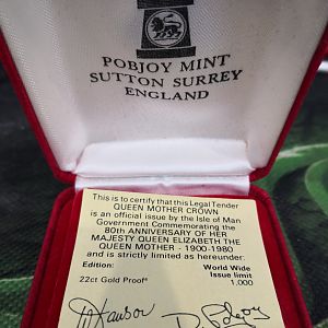 1980 Queen Mother Proof CoA