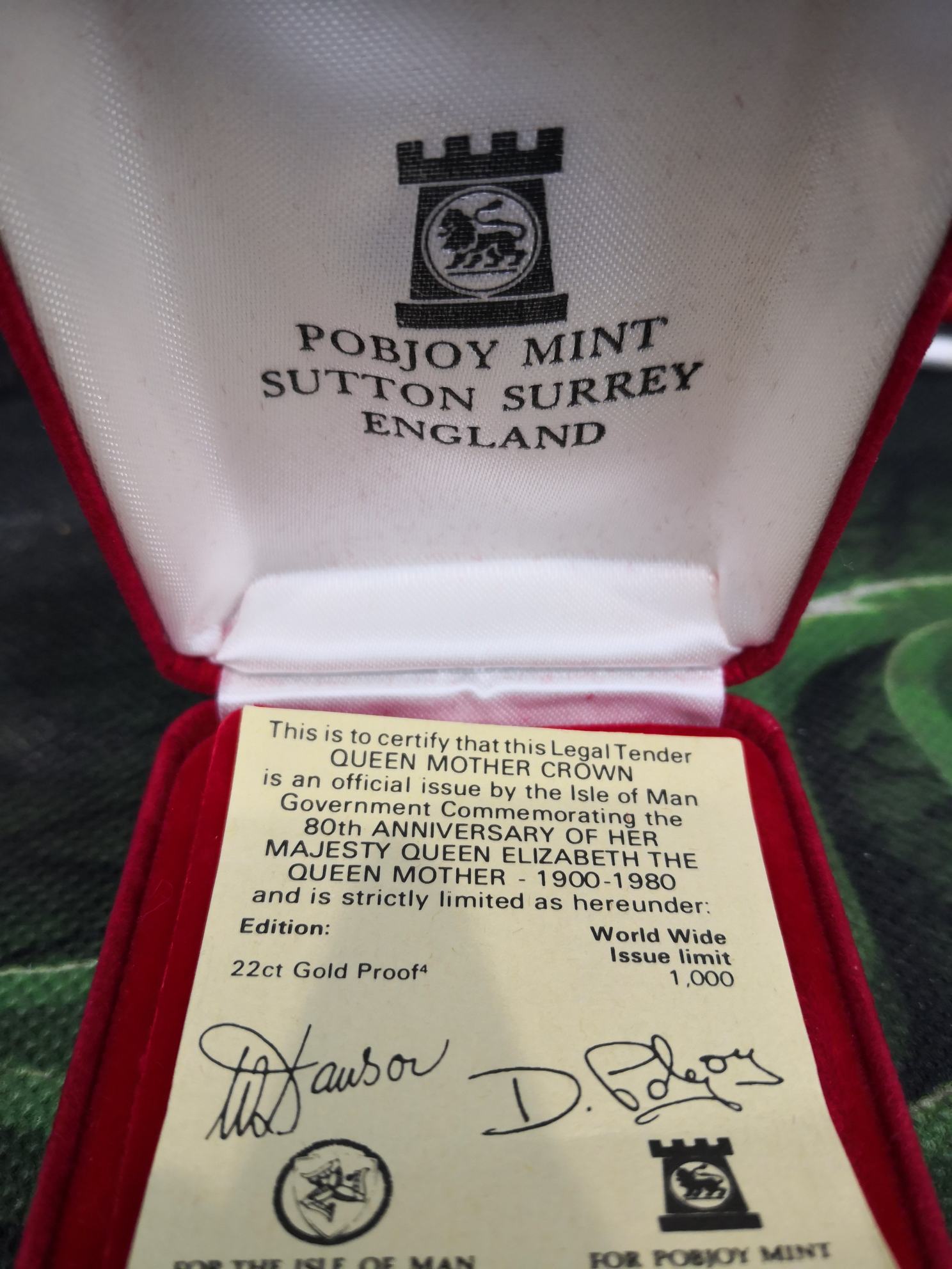 1980 Queen Mother Proof CoA