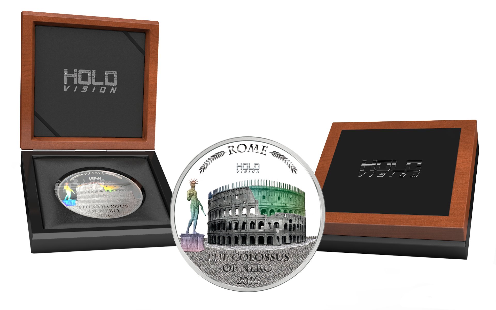 2016 Niue 3 Ounce Colossus Of Nero Holo Vision Silver Coin Set