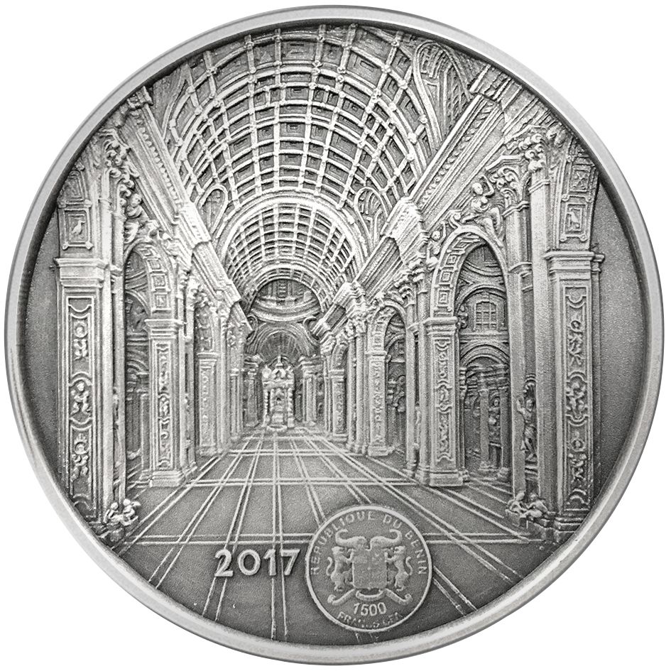 2017 Benin 100 Gram St. Peters Basilica Silver Coin