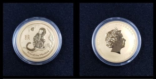 Auction 110 - Perth Mint 2016 Lunar Monkey Gold Coin - 0.5oz