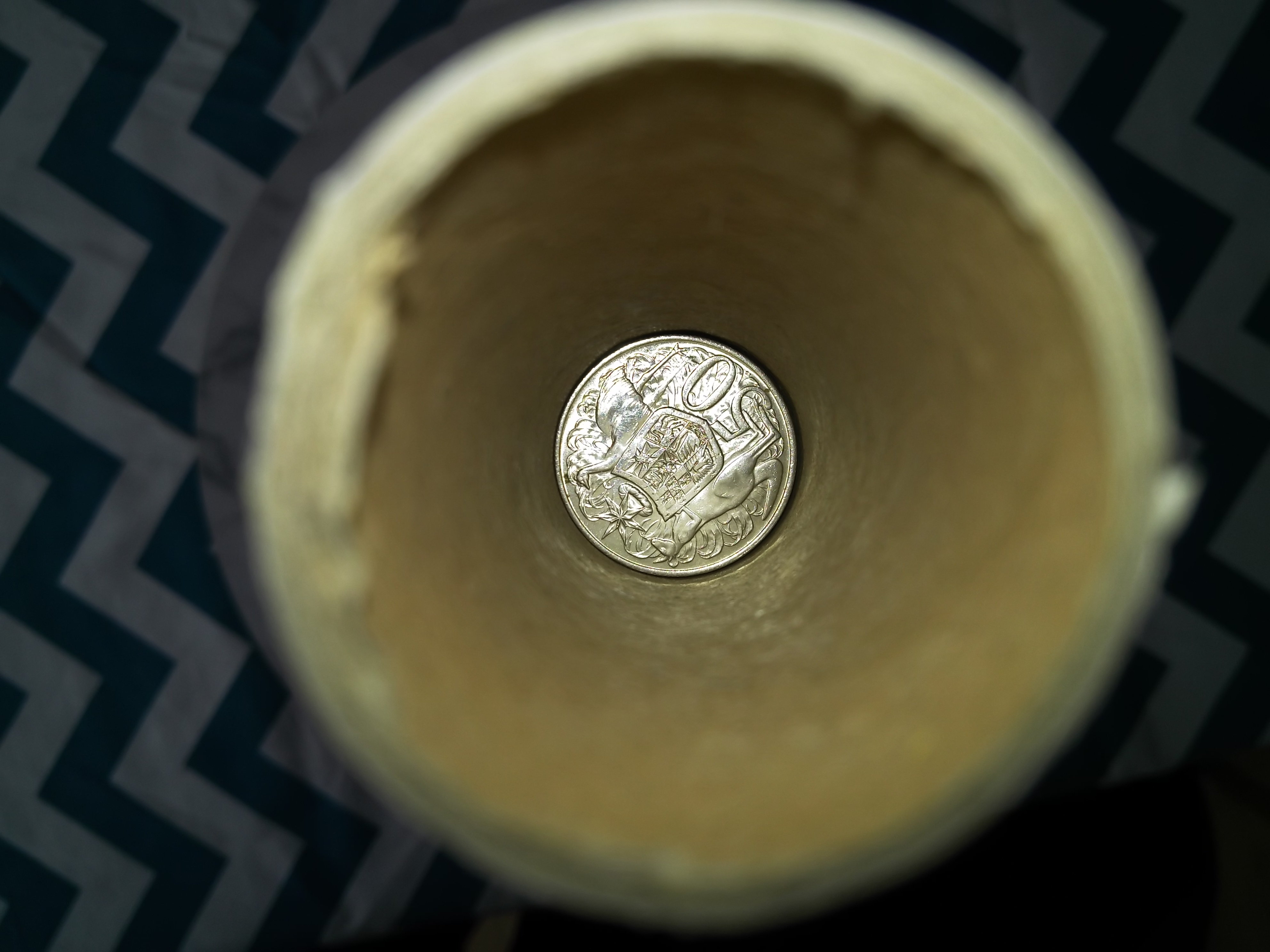 Coin in roll upright