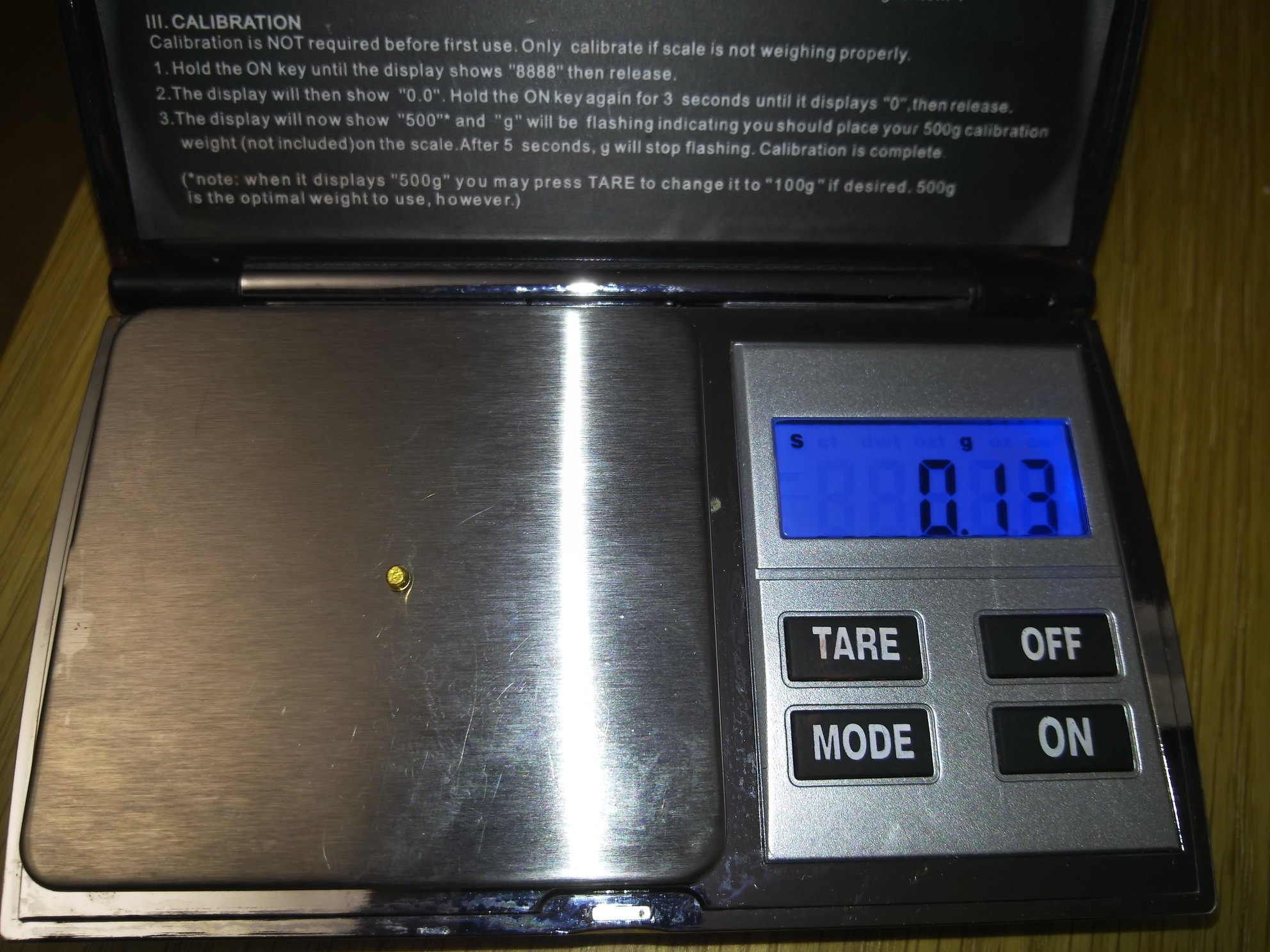 recovered gold on scales