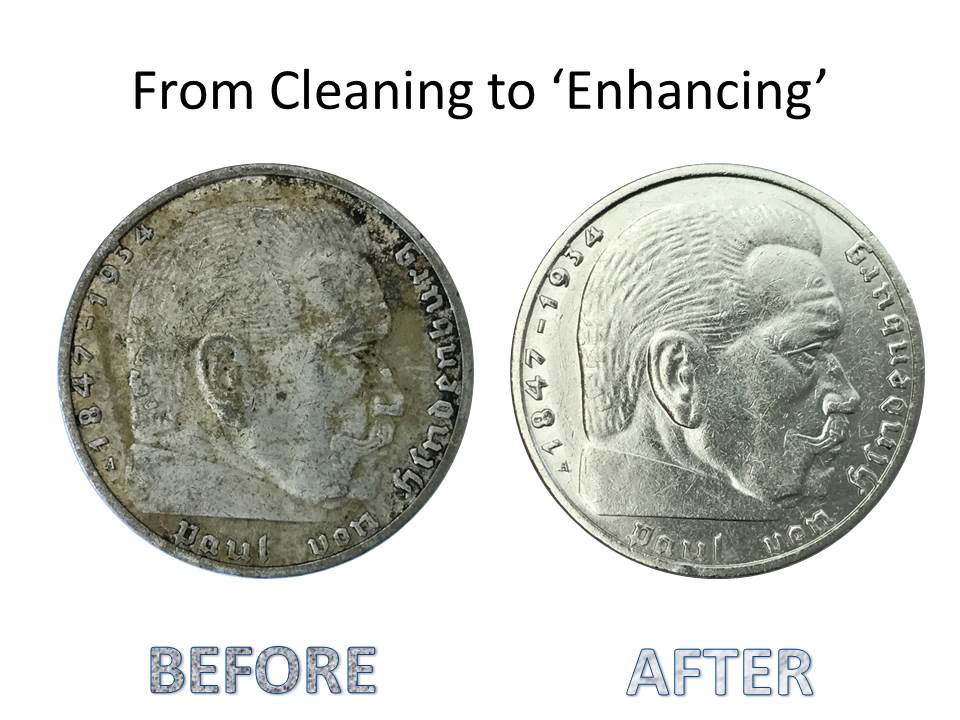 Soaking in Cloudy Ammonia and polishing with Sodium Bicarbonate